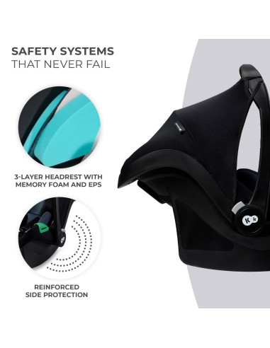 KCMIPRFXBLK0000,Scoica Auto Kinderkraft Mink Pro I-size 40-75 Cm + Baza Zestaw Black