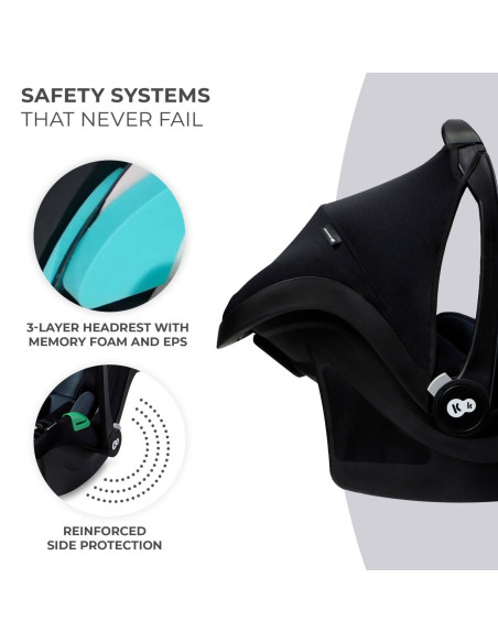 KCMIPRFXBLK0000,Scoica Auto Kinderkraft Mink Pro I-size 40-75 Cm + Baza Zestaw Black