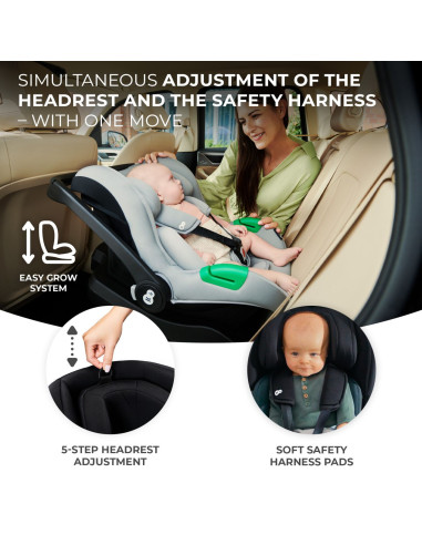 KCMIPRFXBLK0000,Scoica Auto Kinderkraft Mink Pro I-size 40-75 Cm + Baza Zestaw Black