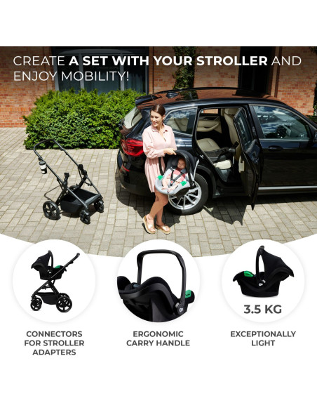 KCMIPRFXBLK0000,Scoica Auto Kinderkraft Mink Pro I-size 40-75 Cm + Baza Zestaw Black