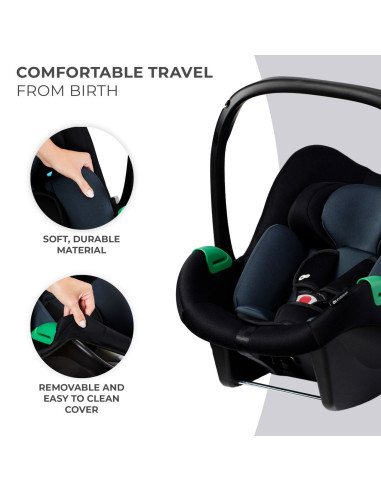 KCMIPRFXBLK0000,Scoica Auto Kinderkraft Mink Pro I-size 40-75 Cm + Baza Zestaw Black