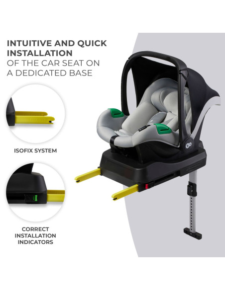 KCMIPRFXGRY0000,Scoica Auto Kinderkraft Mink Pro I-size 40-75 Cm + Baza Zestaw Grey