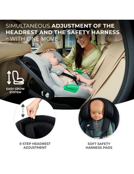 KCMIPRFXGRY0000,Scoica Auto Kinderkraft Mink Pro I-size 40-75 Cm + Baza Zestaw Grey