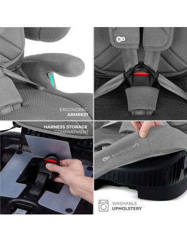 KCFI2GO0GRY0000,Scaun Auto Kinderkraft Fix2go 76-150 Cm, Grey