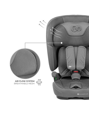 KCFI2GO0GRY0000,Scaun Auto Kinderkraft Fix2go 76-150 Cm, Grey