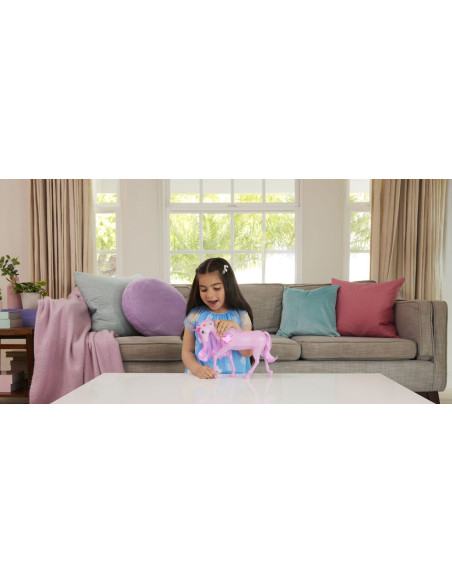 MTJCP78,Barbie Unicorn Roz Cu Lumini Stralucitoare Si Sunete