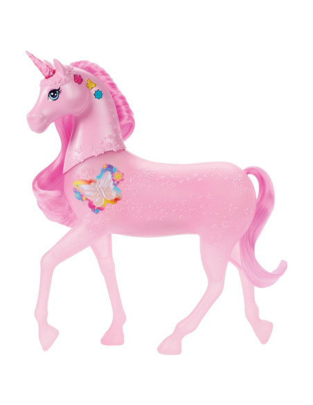 MTJCP78,Barbie Unicorn Roz Cu Lumini Stralucitoare Si Sunete