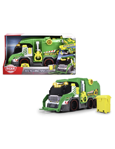 VV-203307001,Dickie Toys Camion De Reciclare Cu Lumini Si Sunete 39cm