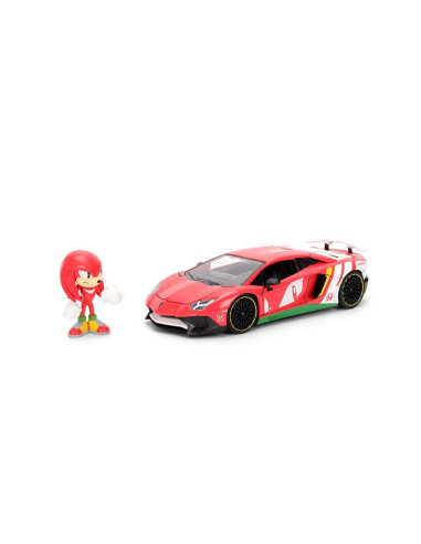 VV-9336264314R00,Jada Sonic Ariciul Set Figurina Sonic Si Masinuta Metalica Lamborghini Aventador Sv Scara 1 La 24