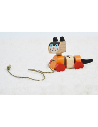 KC-13616,Jucarie din lemn, cubika, “prietena mea pisicuta”