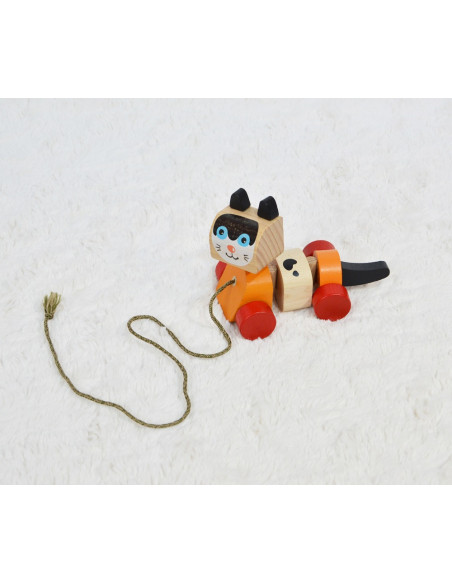 KC-13616,Jucarie din lemn, cubika, “prietena mea pisicuta”