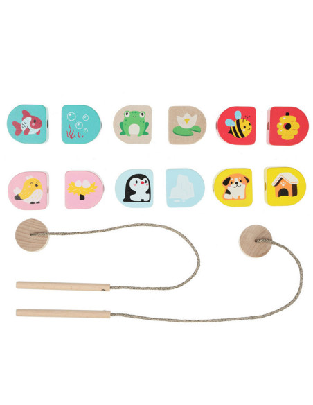 KC-15580,Jucarie din lemn, cubika, joc de indemanare si asociere, my home