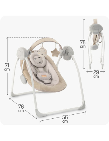 KC-BULE00047,Leagan electric pentru bebeluşi momi liss - beige