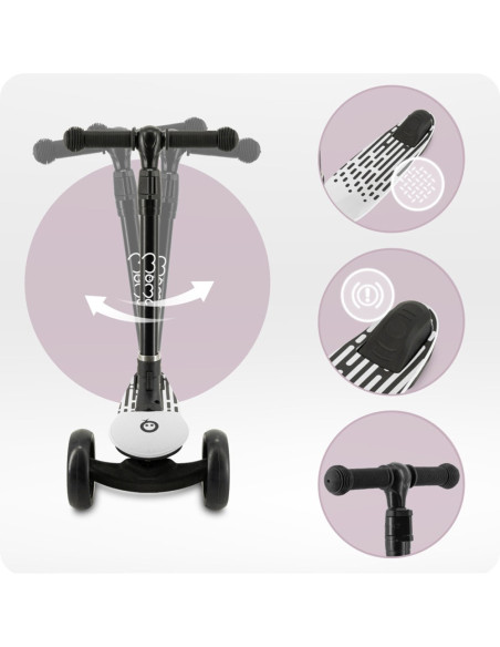 KC-HULA00015,Trotineta pliabila cu roti led pentru copii, 3 ani+, momi san - gri