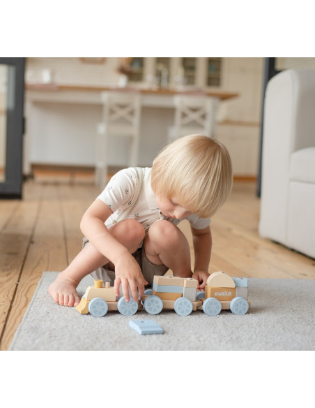 KC-15900,Jucarie din lemn, cubika, trenuletul express - pastel
