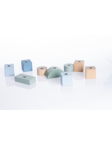 KC-15917,Jucarie din lemn, cubika, macara magnetica - pastel