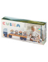 KC-15924,Jucarie din lemn, cubika, camion pentru masini - pastel