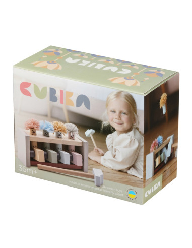 KC-15948,Jucarie din lemn, cubika - claunii saritori - pastel