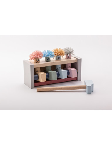 KC-15948,Jucarie din lemn, cubika - claunii saritori - pastel