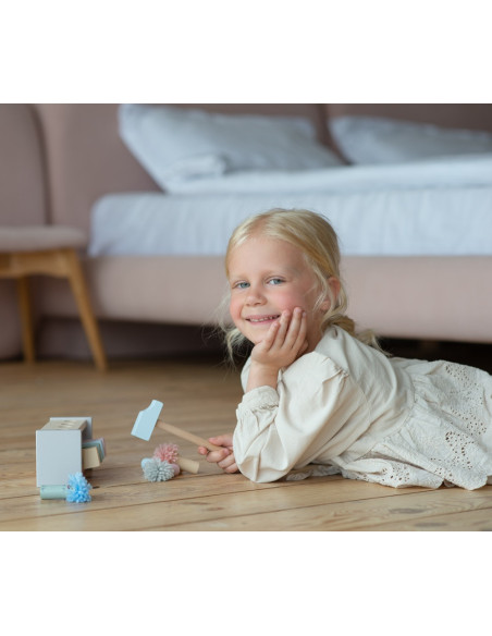 KC-15948,Jucarie din lemn, cubika - claunii saritori - pastel