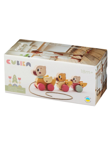 KC-15979,Jucarie din lemn, cubika, ratustele mele - pastel