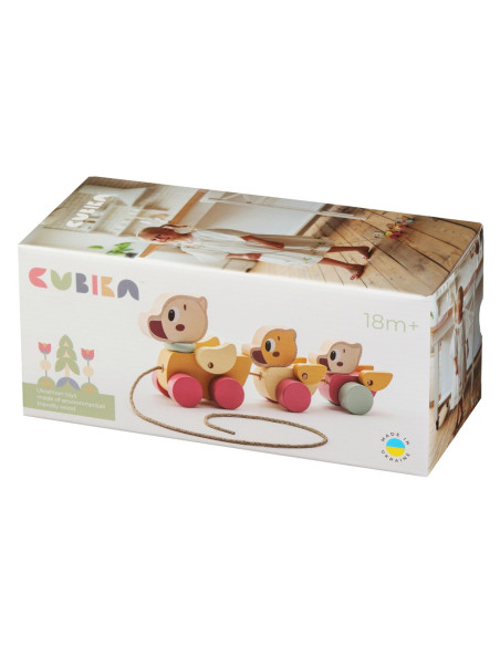 KC-15979,Jucarie din lemn, cubika, ratustele mele - pastel