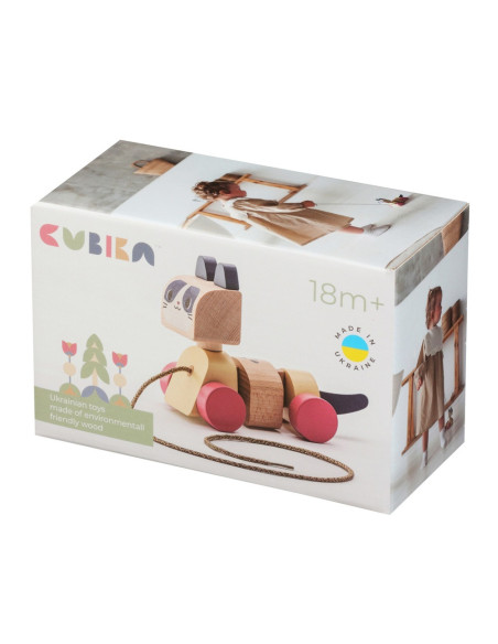 KC-15986,Jucarie din lemn, cubika, prietena mea pisicuta - pastel