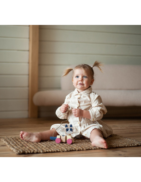 KC-15986,Jucarie din lemn, cubika, prietena mea pisicuta - pastel