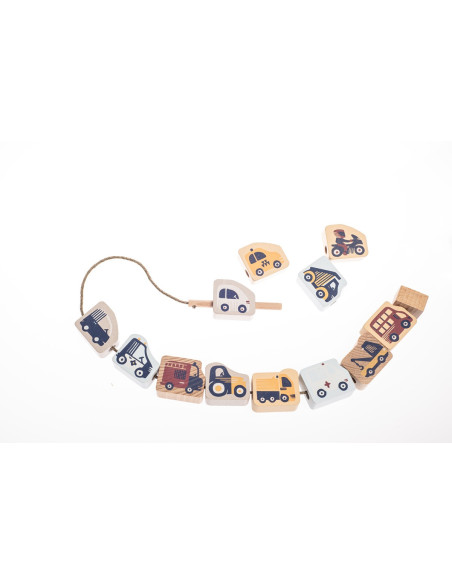 KC-16006,Joc de indemanare din lemn, cubika, masinute zburatoare - pastel