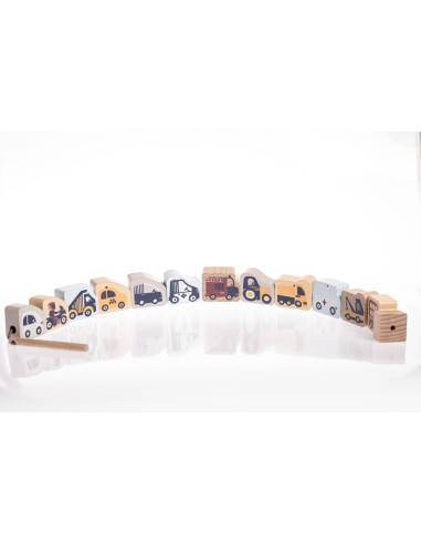 KC-16006,Joc de indemanare din lemn, cubika, masinute zburatoare - pastel