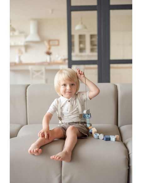 KC-16020,Joc de indemanare din lemn, cubika, pestisori - pastel