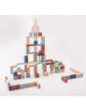 KC-16068,Jucarie din lemn, cubika, kit 100 de piese de constructie - pastel