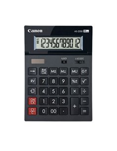 Calculator de birou CANON AS-2200, 12 digiti, alimentare solara si baterie, Negru