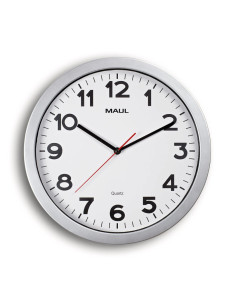 MA-90536-95,Ceas de perete, D-35 cm, cifre arabe, cadran alb, MAUL Step - rama plastic argintie