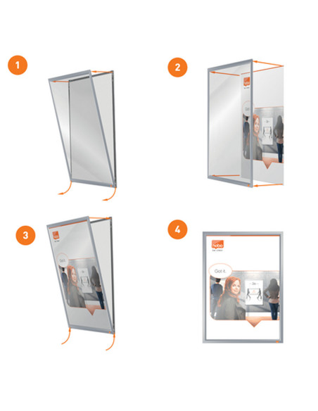 NB-1915577,Rama pentru perete NOBO Impression Pro, aluminiu, cu clip, A3, Gri