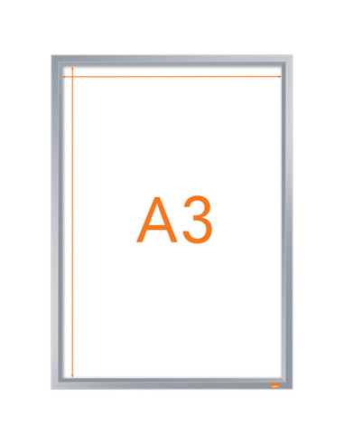 NB-1915577,Rama pentru perete NOBO Impression Pro, aluminiu, cu clip, A3, Gri