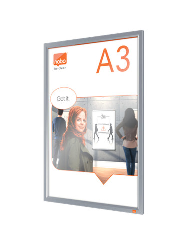 NB-1915577,Rama pentru perete NOBO Impression Pro, aluminiu, cu clip, A3, Gri