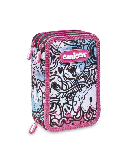 CA-131551,Penar echipat cu 2 compartimente Carioca Comics, Bleu-roz