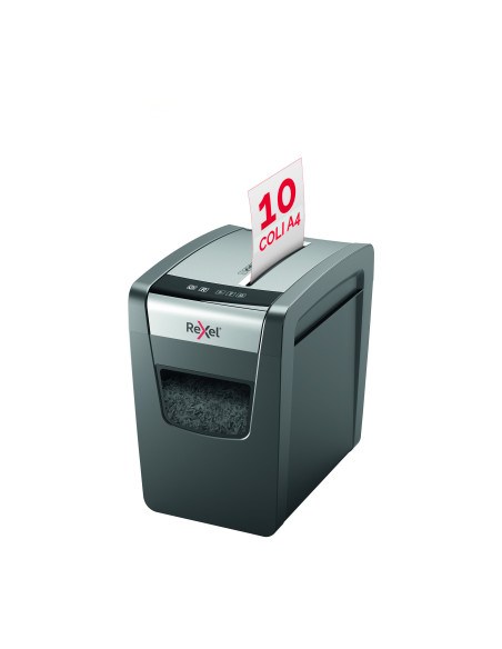 RX-2104573EU,Distrugator documente manual REXEL Momentum X410 Slim, P4, cross-cut, 10 coli, cos 23l, Negru