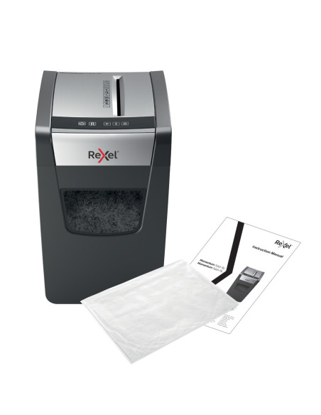 RX-2104573EU,Distrugator documente manual REXEL Momentum X410 Slim, P4, cross-cut, 10 coli, cos 23l, Negru