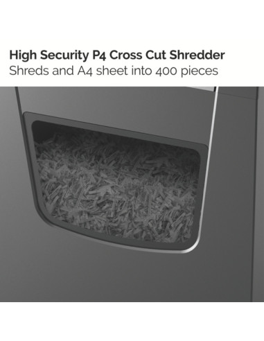 RX-2104573EU,Distrugator documente manual REXEL Momentum X410 Slim, P4, cross-cut, 10 coli, cos 23l, Negru
