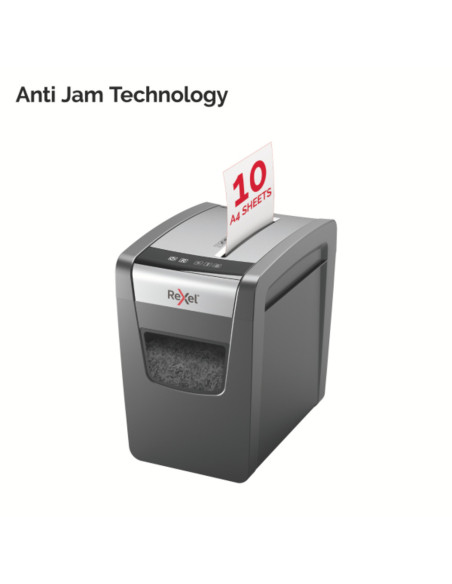 RX-2104573EU,Distrugator documente manual REXEL Momentum X410 Slim, P4, cross-cut, 10 coli, cos 23l, Negru
