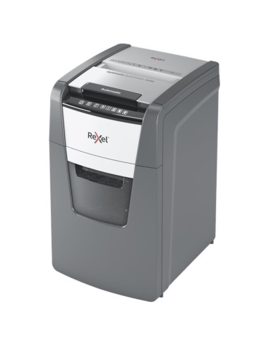 RX-2020150MEU,Distrugator documente automat REXEL Optimum 150M, P5, micro-cut, 150 coli, cos 44l, Negru-gri