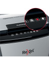 RX-2020300MEU,Distrugator documente automat REXEL Optimum 300M, P5, micro-cut, 300 coli, cos 60l, Negru-gri