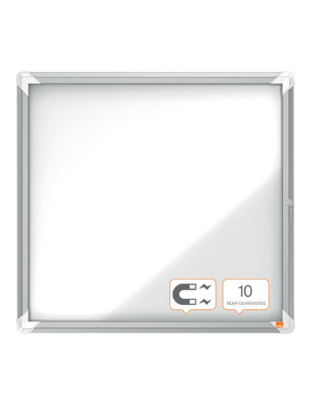 NB-1902558,Avizier NOBO Premium Plus, interior, otel emailat, 6x A4, cu usa si cheie, magnetic, Alb