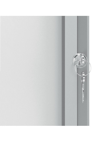 NB-1902558,Avizier NOBO Premium Plus, interior, otel emailat, 6x A4, cu usa si cheie, magnetic, Alb