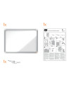 NB-1902558,Avizier NOBO Premium Plus, interior, otel emailat, 6x A4, cu usa si cheie, magnetic, Alb