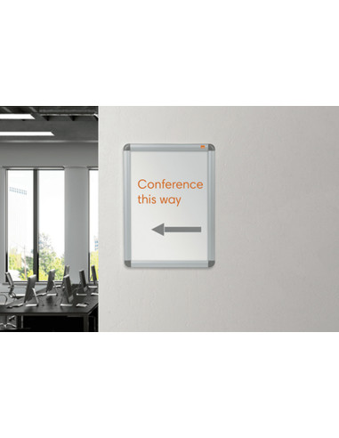 NB-1902211,Rama pentru perete NOBO, aluminiu, cu clip, A1, Gri