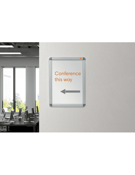 NB-1902211,Rama pentru perete NOBO, aluminiu, cu clip, A1, Gri