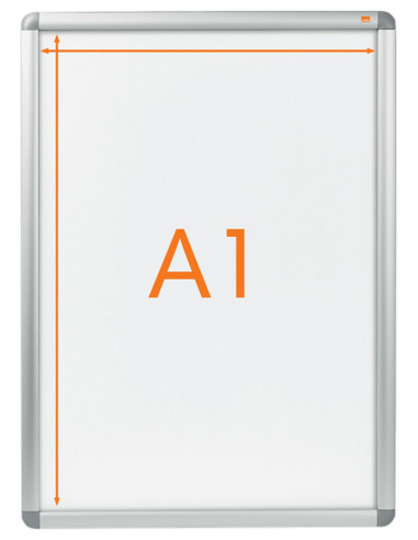 NB-1902211,Rama pentru perete NOBO, aluminiu, cu clip, A1, Gri